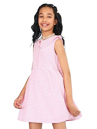 Image of BONKIDS Girl's Cotton Asymmetrical Knee-Length Dresses