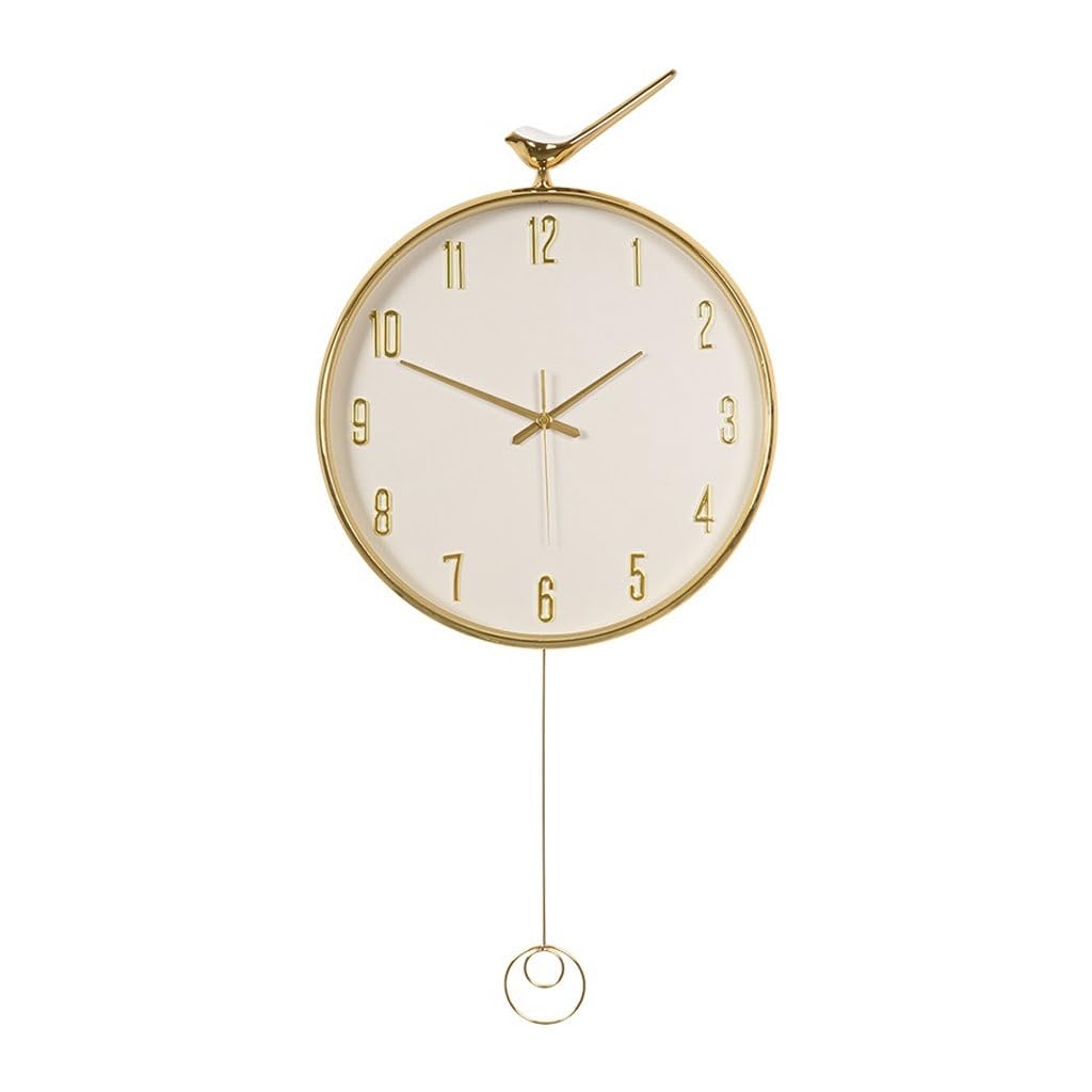 EINES Silent Decorative Wall Clock Modern Home Clock Wall Clock Living Room Creative Restaurant Clock Wall Hanging Light Luxury Atmosphere Easy to Read(B)