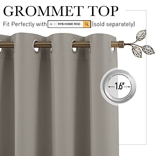 Image of RYB HOME Privacy Room Divider Curtains for Office Bedroom Separation Sound Proof Blanket for Doorway Patio Sliding Glass Door Large Window Curtains Thermal Insulating Blackout, W 120 x L 96, Sand