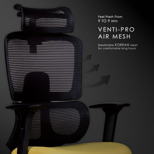 Image of Varaha Beast BIS Certified Ergonomic Office High Back Chair | 5 Year Warranty | Adjustable 2D Headrest, 3D PU Armrest, Seat Sliding Mechanism with 3 Multilock Recline |Gaming Desk Chair for Home|Black