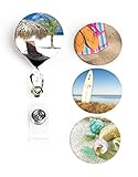 Buttonsmith at The Beach Tinker Reel Retractable Badge Reel - with Alligator Clip and Extra-Long 36 inch Standard Duty Cord - Made in The USA