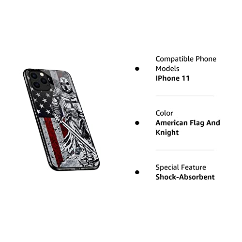 Iphone 11 Case,American Flag And Knight Pattern Iphone 11 Cases For Girls Women,Ultra Protection Shockproof Soft Silicone Tpu Non-Slip Back Compatible With Apple Iphone 11 #TOP7