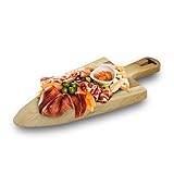 Photo Gallery virsus tagliere ovale in legno acacia 2881, misura 42x18 cm e spessore 2 cm, vassoio da portata con manico, per servire dolci, formaggi, aperitivo, finger food, antipasti Photo Gallery virsus tagliere ovale in legno acacia 2881, misura 42x18 cm e spessore 2 cm, vassoio da portata con manico, per servire dolci, formaggi, aperitivo, finger food, antipasti
