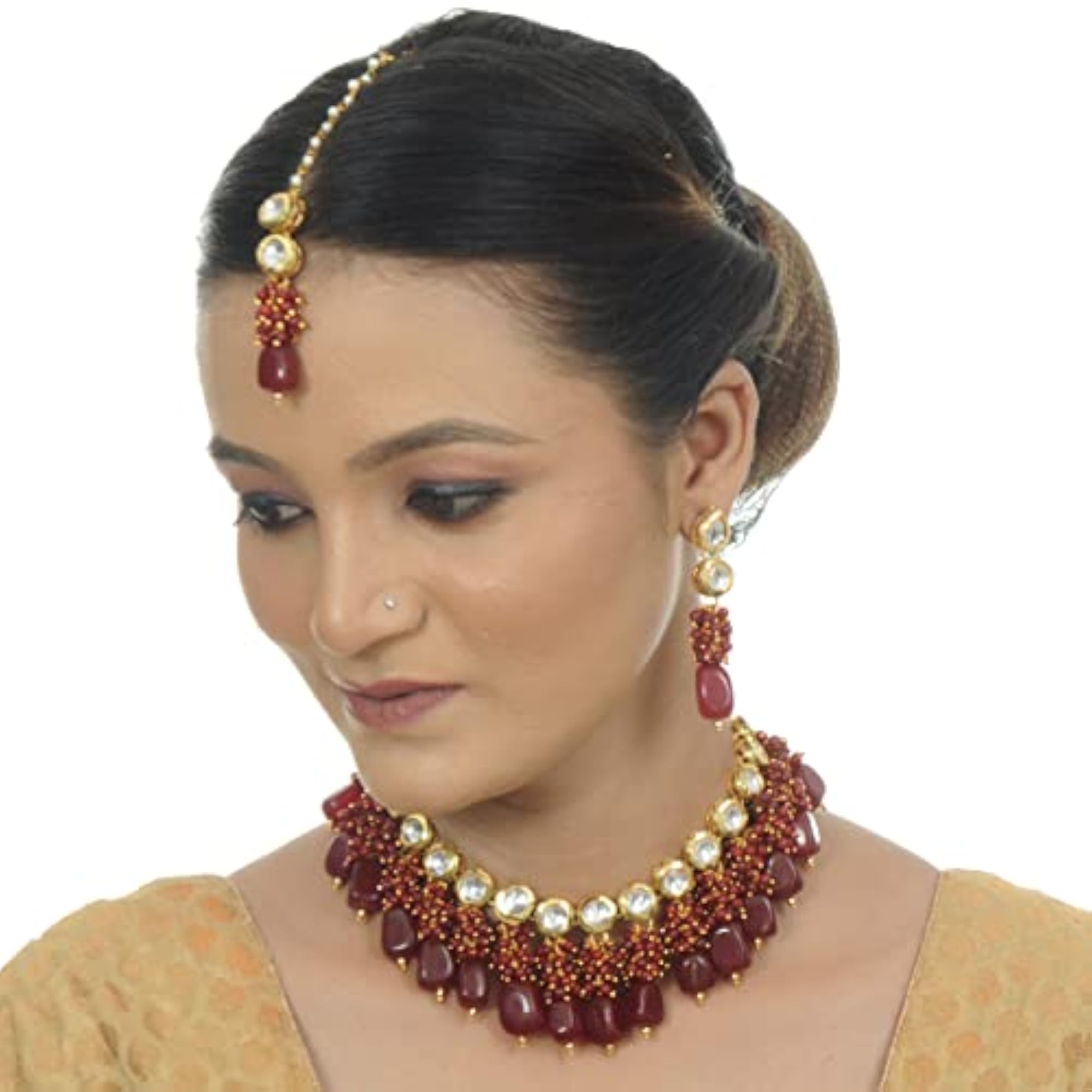 Meenakari 18k Plated Tika Earring Combo Set