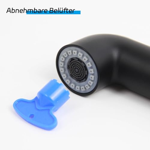 Mitigeur lavabo noir haute pression résolvant le rinçage difficile