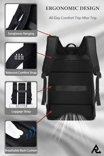 Business 45L Expandable Travel Backpack for Men, TSA-Friendly Anti-Theft Laptop Bag (Fits 16” Laptop) with 4 Detachable Organizer Pouches4