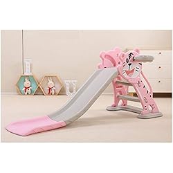 Tobogan Bebé Jardin Tobogan Gatito - Rosa - Tobogán niños y niñas Plegable pequeños con Canasta Ideal para Interior o Exterior, tobogan Infantil 2 en 1