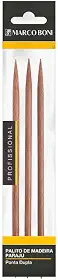 Cartela com 3 Palitos de Paraju para Manicure, Grande, 6007, Marco Boni, Madeira Paraju,, Marco Boni