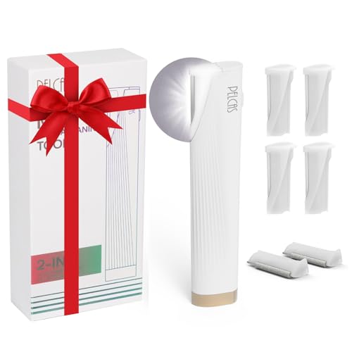 PELCAS Electric Dermaplaning Tool Kit With LED Light, Mini Face Dermaplaning Razor, Painless 3 Speeds Facial Peach Fuzz, Exfoliation, Dead Skin & Hair Removal System for Women with 6 Replace Blades
