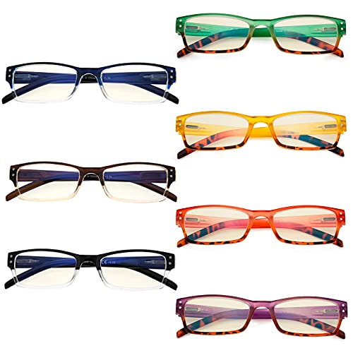 Image of Eyekepper 7-pack Blue Light Filter Glasses Women - Fashion Computer Eyeglasses +2.50