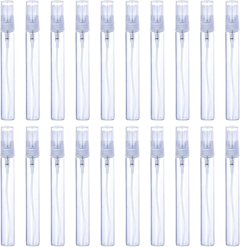 Image of Plastic Mini Spray Bottle, 10 ml Spray Bottle Empty, Fine Mist Refillable Mini Perfume Bottle, Perfume Atomizer, Small Sample Containers, Plastic Portable Travel Bottle, Clear (Pack 5,)