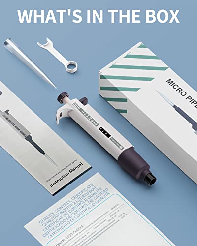 Micropipette 5Ml, Lab Single Channel Pipettors,1000-5000Ul Adjustable Variable Volume, High-Accurate Lab Pipettes #TOP5