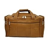 Piel Leather Travel Duffel with Side Pockets, Saddle, One Size