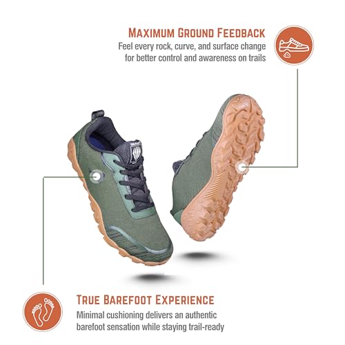 Image of Impakto Men's Barefoot Earthen Shoes | Wide Toe Box | Lightweight Shoes for Trainning, Running on Soft Ground & Workout | Minimalist Zero-Drop for Natural Movement | Anti-Skid & Flexible Rubber Sole