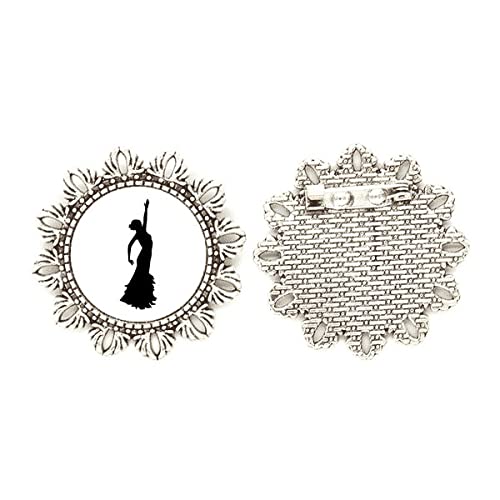 Broche de plata de bailarina folclórica, joya mediana de alta calidad para coleccionistas