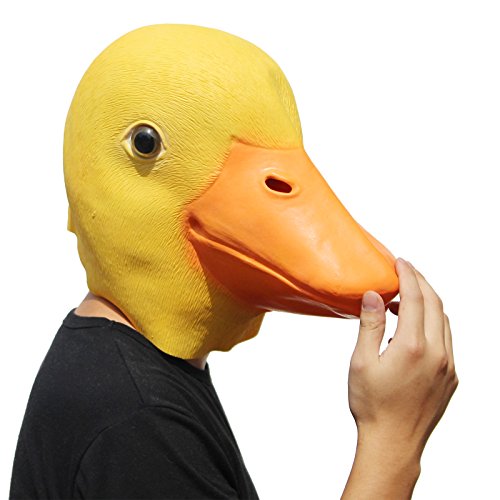 PartyHop - Duck Mask - Halloween Latex Animal Full Head Mask