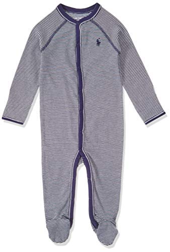 RALPH LAUREN Baby Boys Striped Cotton Jersey Coverall French Navy Multi