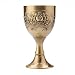 XHWine Vintage Hand-made Pure Copper Engraving Flower Pattern Small Liquor Cup Wine Glass Goblet(Brass 11x6cm)