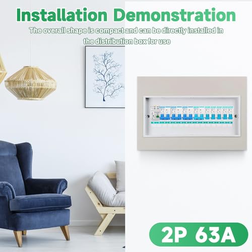 DEWIN Automatischer Transferschalter, Transferschalter Hutschiene ATS Dual Power Automatic Transfer Switch Elektrische Wahlschalter 2P 63A 220V