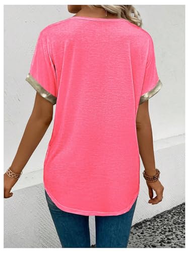 SHENHE Women's V Neck T Shirt Casual Short Sleeve Ringe Tee Summer Fashion Clothes Top3