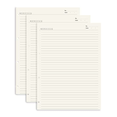 Papier ligné A4 pour carnet de notes, pack de 3 recharges pour organiser vos cours