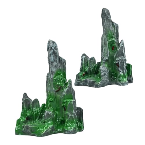 TOYANDONA 2pièces Décor Miniature Rockeries Artificielles pour Aquarium Et Jardin Zen Figures De Et Étang pour Et Bonsai