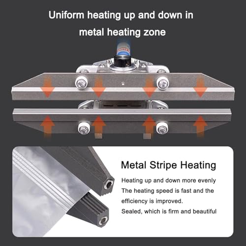 Sellador térmico de mano para sellado de bolsas, control de temperatura ajustable hasta 300 °C, ancho de sellado de 10 mm, diseño portátil para bolsas de papel de aluminio y kraft