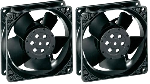 EBM Papst 4650 N - Ventilador axial (230 V/CA, 160 m³/h, 119 x 119 x 38 mm), color negro (Paquete de 2)