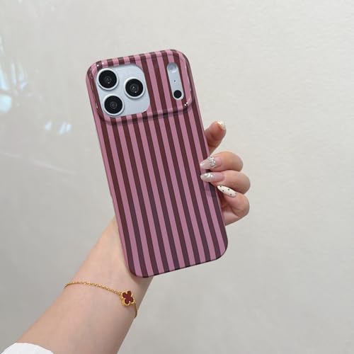 Coque iPhone 14 et 13 rayures marron foncé vertical protection 6.1 pouces