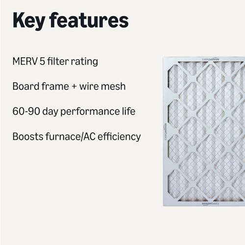 Amazon Basics MERV 5 AC Furnace Air Filter, 16x25x1 inches, 6-Pack - Additional View