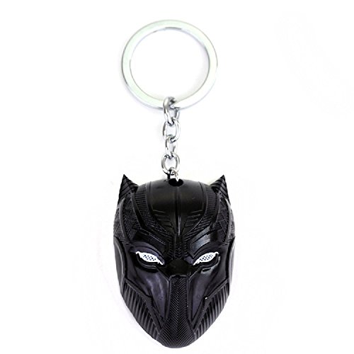 Black Panther Key Chain Game Movie Flim metal mask souvenir (Black)