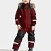 Ayolanni snow suit for kids Snow Suit for Kids Fashion Boys One Piece Snowsuit Girls Ski Outfit Waterproof Snowboard Suit Teen Winter Clothes Wine 6 Years