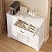 Gizoon Kitchen Coffee Bar Cabinet with Storage Kitchen Sideboard Buffet Cabinet with Drawers, Short Pantry with Door and Shelves for Bathroom and Living Room, White