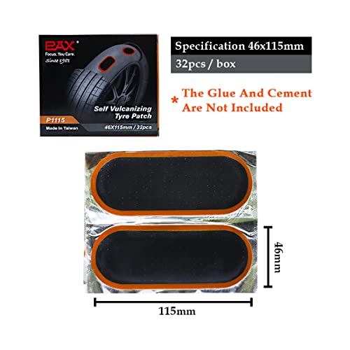 Image of PAX 32 Pcs 46 x 115mm Oval Tube Patches, Puncture Flat Tire Repair Patch for Automobile, Car, Truck, Tractor, Agricultural Vehicles, Motorcycle, BMX, ATVs, River Floating, Inflatable Rubber