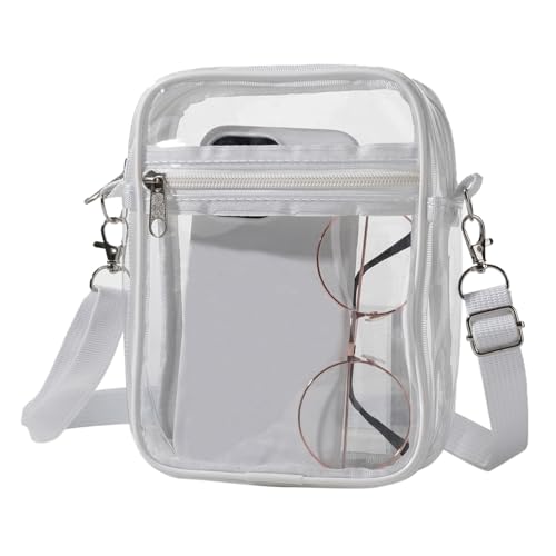 Clear Crossbody Purse with Adjustable Strap, Stadium Approved Handbag, Transparent Messenger Bag for Festivals/Sports Events2