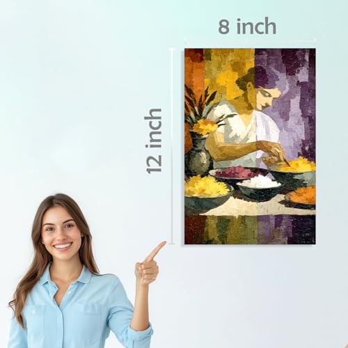 Image of SiddArtify Abstract Geometric Wall Art Prints Set - Modern Poster Decor for Living Room Bedroom Office - 8x12 inch Board Pack of 6