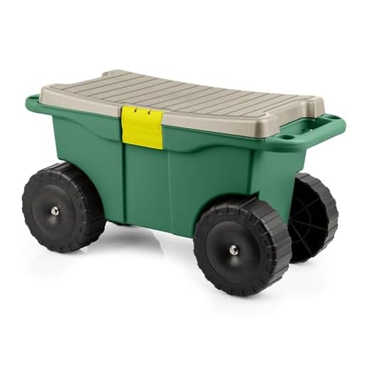 Pure Garden 75-MJ2011 20" Plastic Garden Storage Cart & Scooter