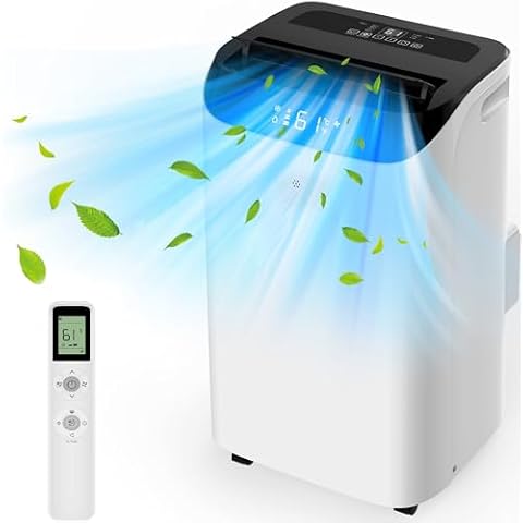 Humhold 14000 BTU Portable Air Conditioners with Remote Control, 3-in-1 Free Standing Cooling AC Unit with Fan & Dehumidifier, Cools Room up to 700 sq.ft, Smart/Sleep Mode,3 Speed,Auto Swing,24H Timer Cover