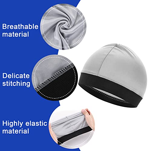 4 Pieces Wave Cap Kid, Children's Satin Wave Cap for Boys and Girls Boo Boo Sports Wicking Caps Running Hat Elastic Caps2