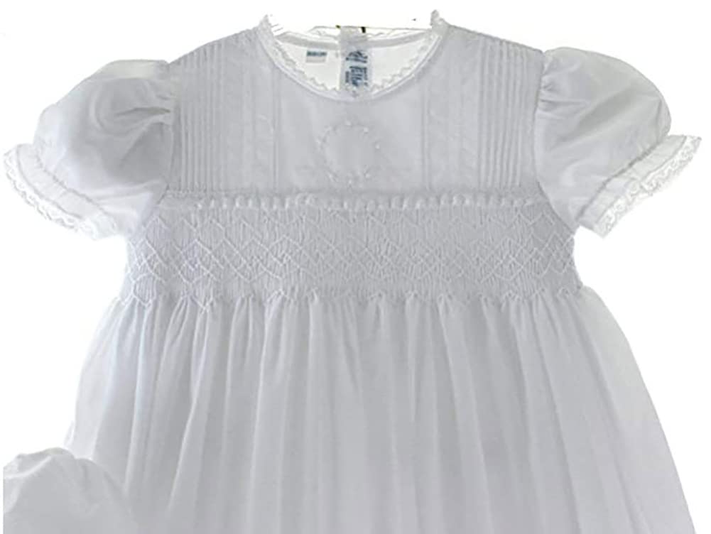 Feltman Brothers Girls Pearl Embroidery Special Occasion Gown Set NB/3M White
