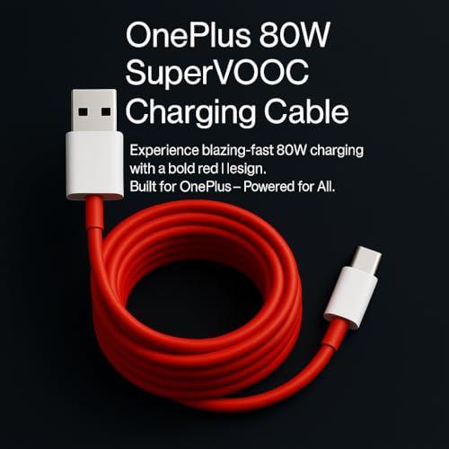 Image of Hoerrye 80W Supervooc Type A to C 1M Fast Charging Cable Oneplus for 13S /13R /13 /12 /12R /Nord 4 /CE 4 /11 /11R /10Pro / 10R /10T /9RT /9R /8R /8T /6 /6T /7 /7T /Tablet /Laptop (Dash,Warp) 80Watt USB C Charging, Red