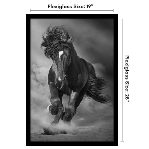 Americanflat 19x28 Poster Frame with Polished Plexiglass - Black Picture Frame - Wide Photo Frames Made of Engineered Wood for Vertical or Horizontal Wall Display - Epic Collection - Black