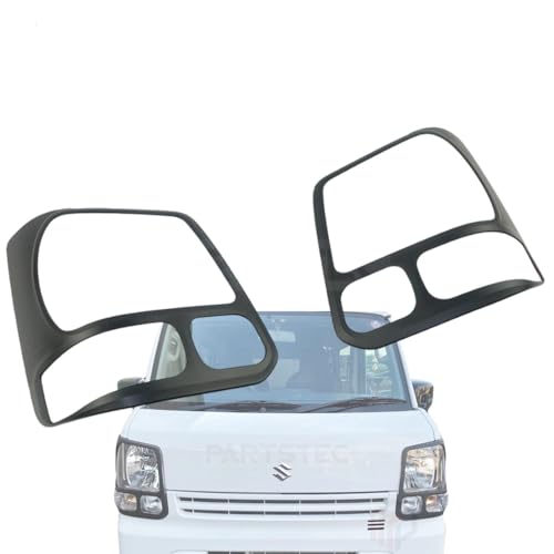 MOTOR POWER エブリイ ハロゲンバルブ車専用 マットブラック ヘッドライト カバー ガーニッシュ バン DA17V ワゴン DA17W マットブラック 艶なし 黒 ヘッドランプ トリム パーツ 外装 カスタム ドレスアップ スズキ / 147-3