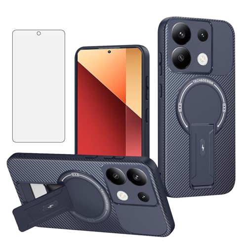 Coque Xiaomi Redmi Note 13 Pro 5G look carbone premium antichoc avec support