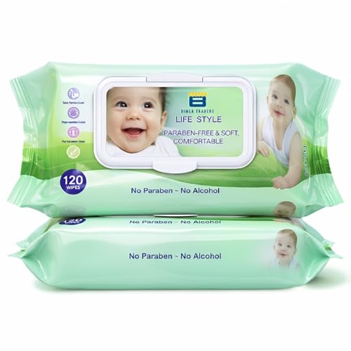 Image of Btag Soft Natural Baby Wipes | Natural & Gentle Care | Ultra-Soft, Baby-Friendly Wet Wipes for Daily Use 120 Piece Pack (Pack of - 2)