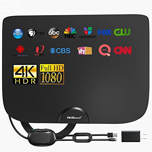 TV Antenna, Indoor Amplified Digital HDTV Antenna, 180 Miles Range Signal Booster for 4K 1080p Fire TV Stick Local Channels, 18FT Premium Coaxial Cable