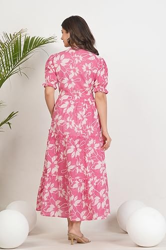 Image of Kuruti B Sheets Women's Cotton Floral Printed Regular Fit Anarkali Kurta for Women