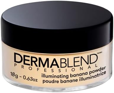 Dermablend Illuminating Banana Powder, Loose Setting Powder Makeup for Brightening and a Long-Lasting Luminous Finish, up to 16hr Wear, 0.63 oz.