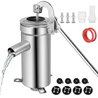 DBREAKS Schwengelpumpe Komplett Set Handwasserpumpe Edelstahl, Garten Handpumpe Wasser Brunnen bis zu 10M Tiefe, Grundwasserpumpe Manuell für Häuser, Hausgärten, Yard, Teiche