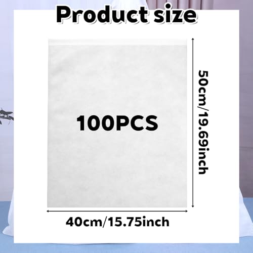 100 Pcs Dust Bags for Handbags, Dust Bags for Purses Storage Bags for Handbags Non-Woven Breathable Drawstring Handbag Dust Cover for Purses Shoes Boots Clothes Home Travel(15.7inx19.7in)2